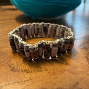 Gray Handmade Paper Bead Bracelet